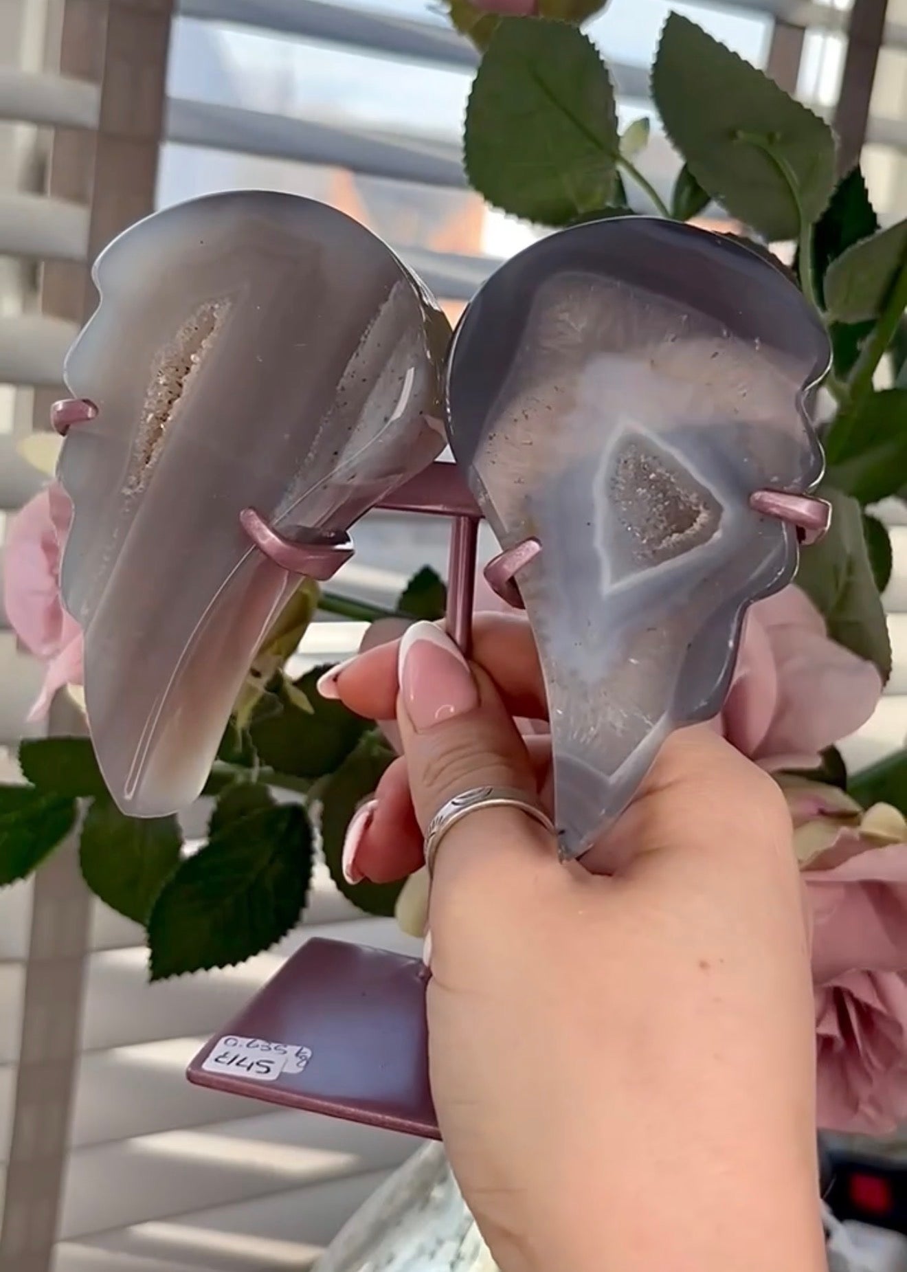 Gorgeous, high grade, blue banded agate wings