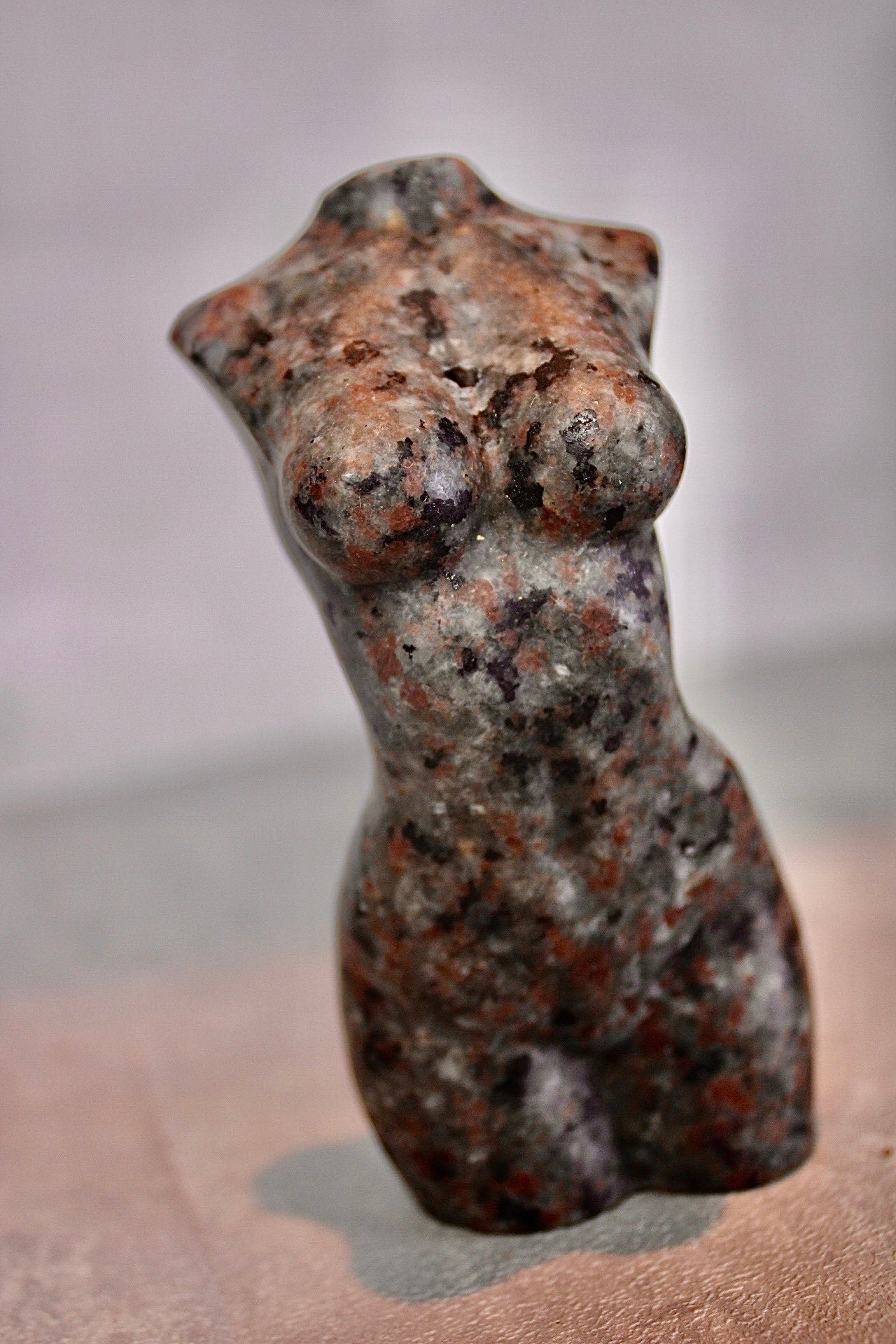 Large, flame stone, female, goddess, carving 1.295 kg 17cm (H) 8cm (w)