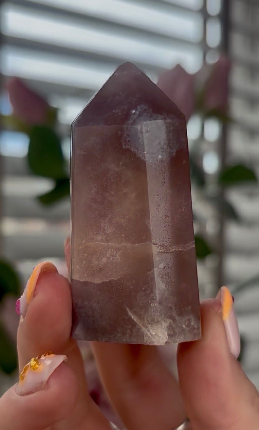 Beautiful, high quality, Pink amethyst tower in lilac tone
