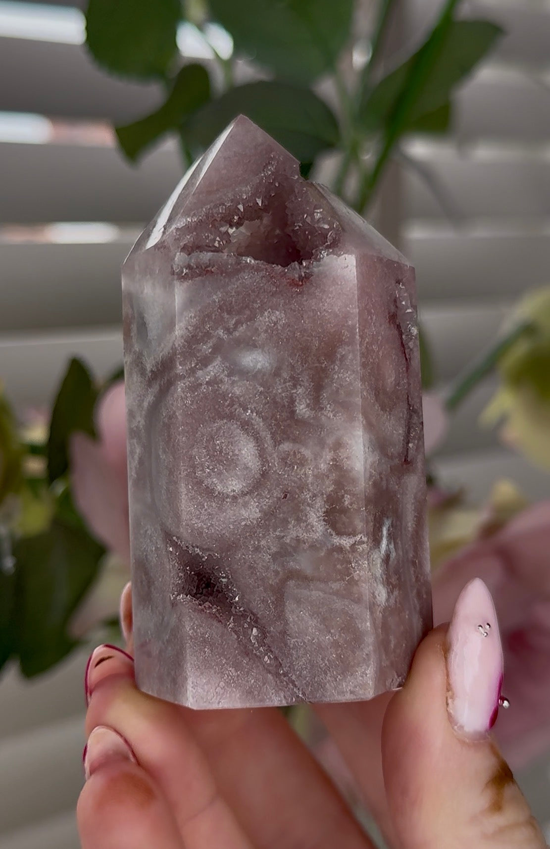 High quality Pink amethyst tower 8.5(h) 4.5(w)