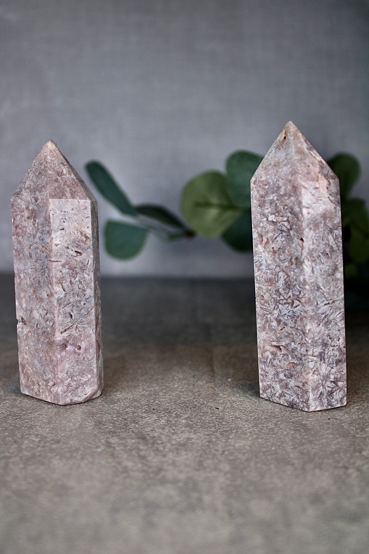 Lavender, rutile, pink amethyst towers from brazil