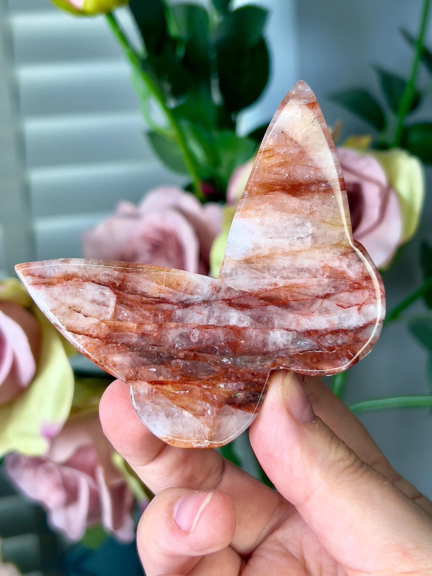 high grade, Hematoid red fire quartz butterfly