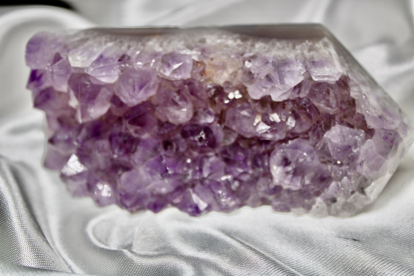 Super clear, druzy tooth, Amethyst agate freeform 296g 12cm by 5cm