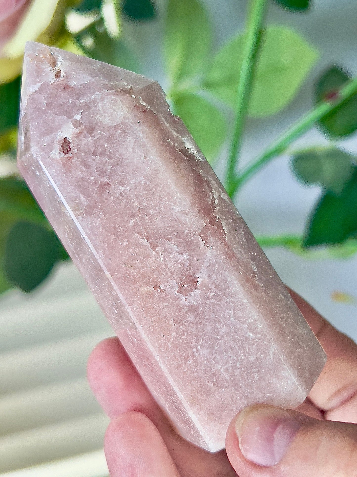 High grade, pink amethyst tower