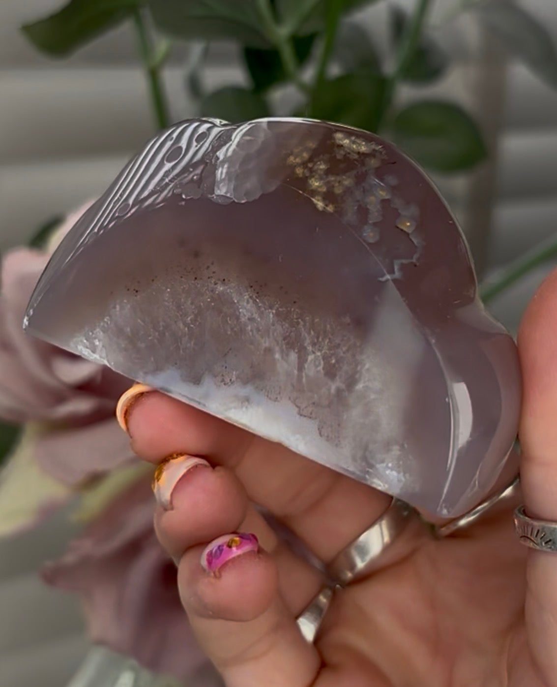 Beautiful, high grade, agate cloud with druzy