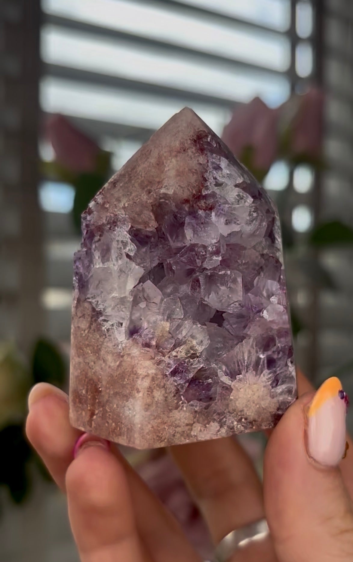 Beautiful, high quality, Pink amethyst tower