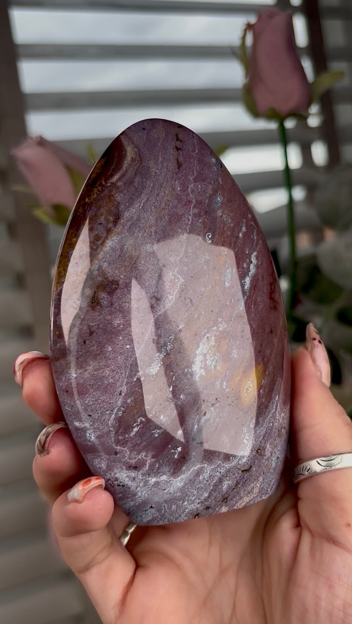 High quality, pastel pink/purple ocean jasper Freeform
