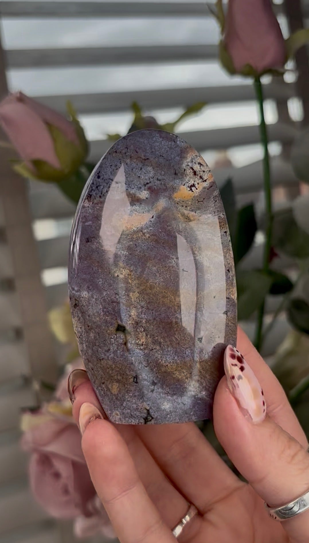 High quality, pastel pink/purple ocean jasper Freeform