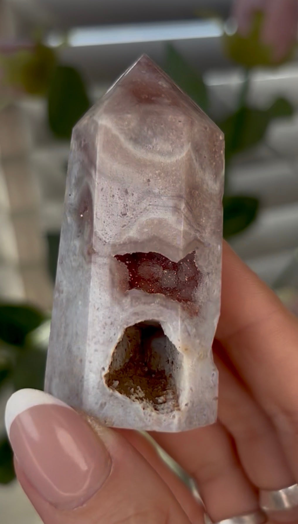 Cute, Pink amethyst tower 6.8cm(h)  3.7(w)