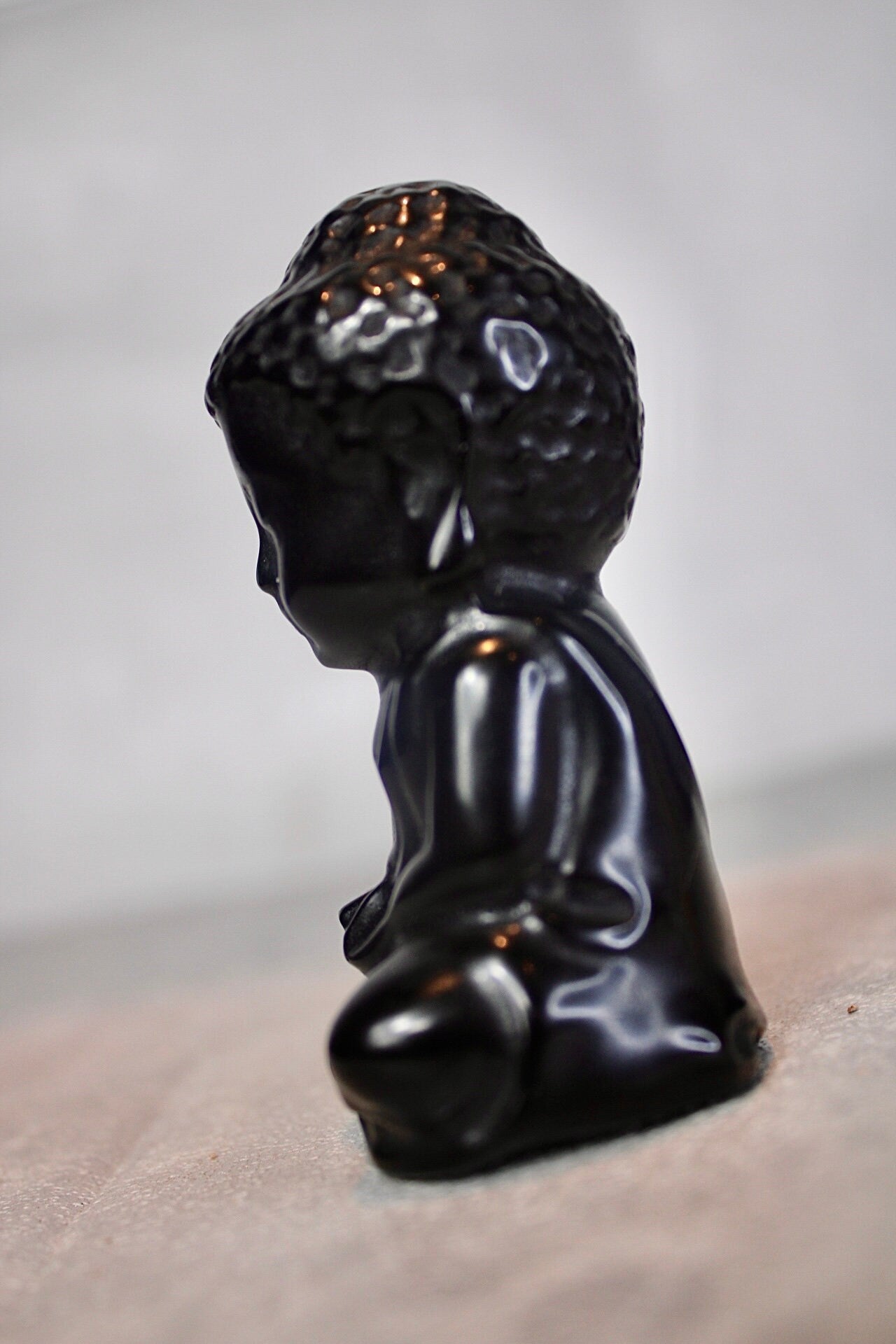 Black obsidian, Buddha carving 8cm(H)