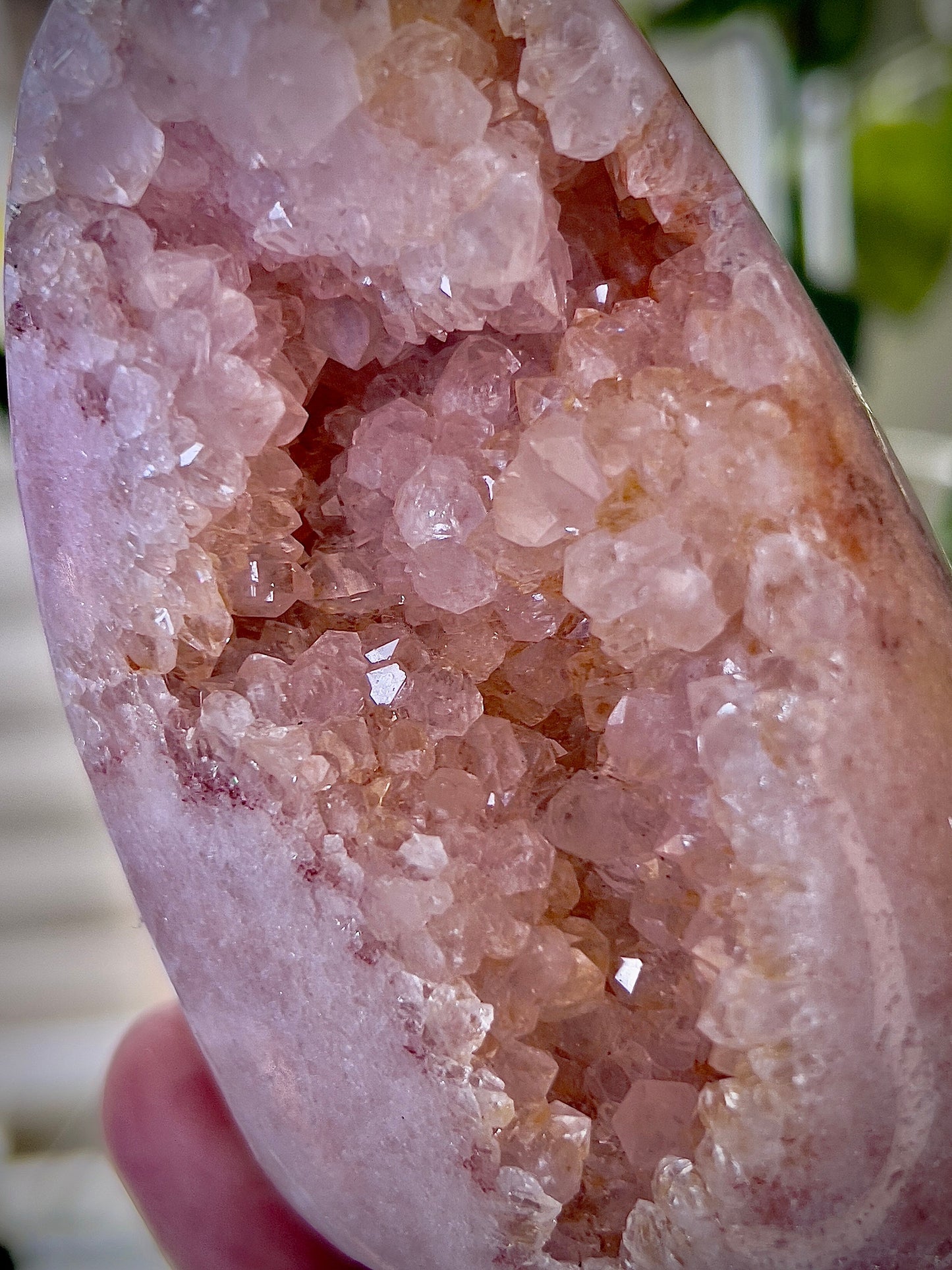 high grade, pink amethyst Freeform flame