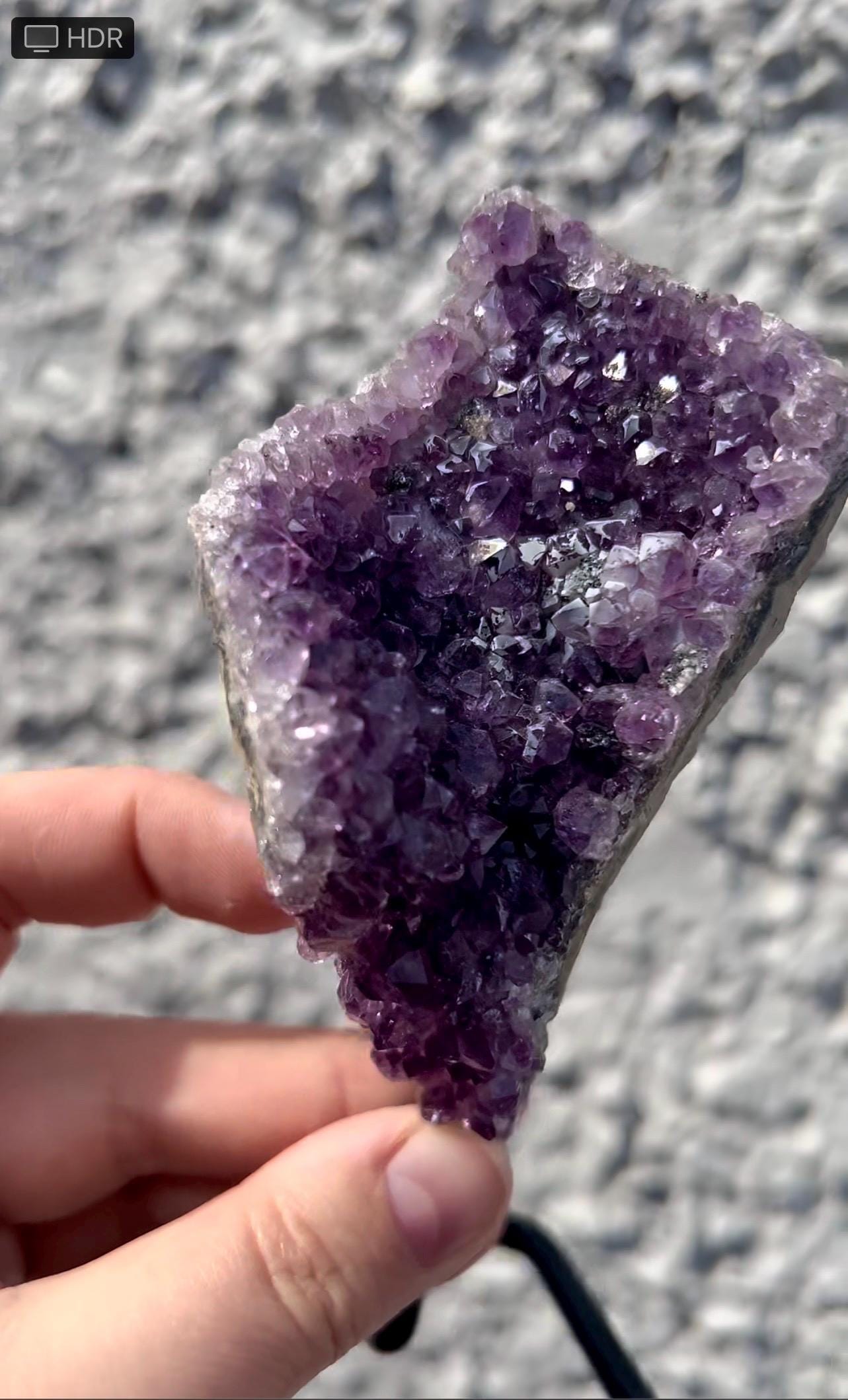 amethyst cluster on stand