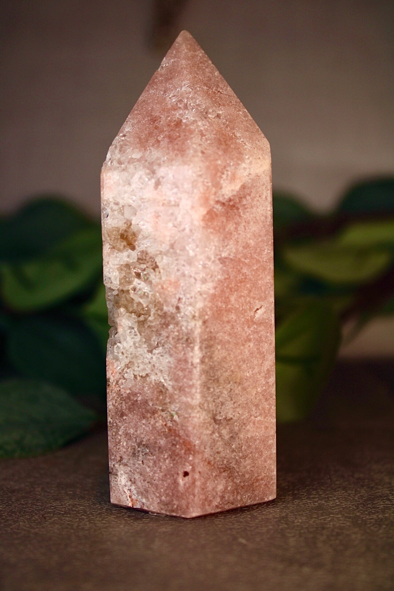 Druzy pink amethyst tower 375g 11cm