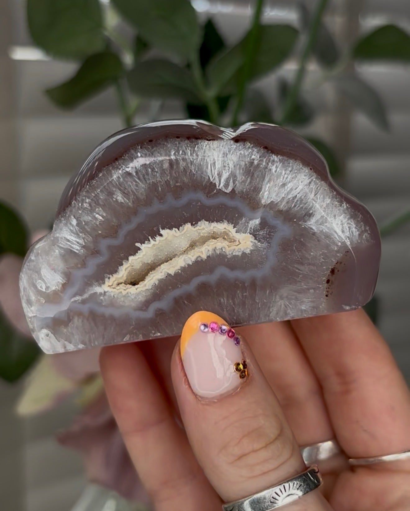 Beautiful, high grade, agate cloud with druzy