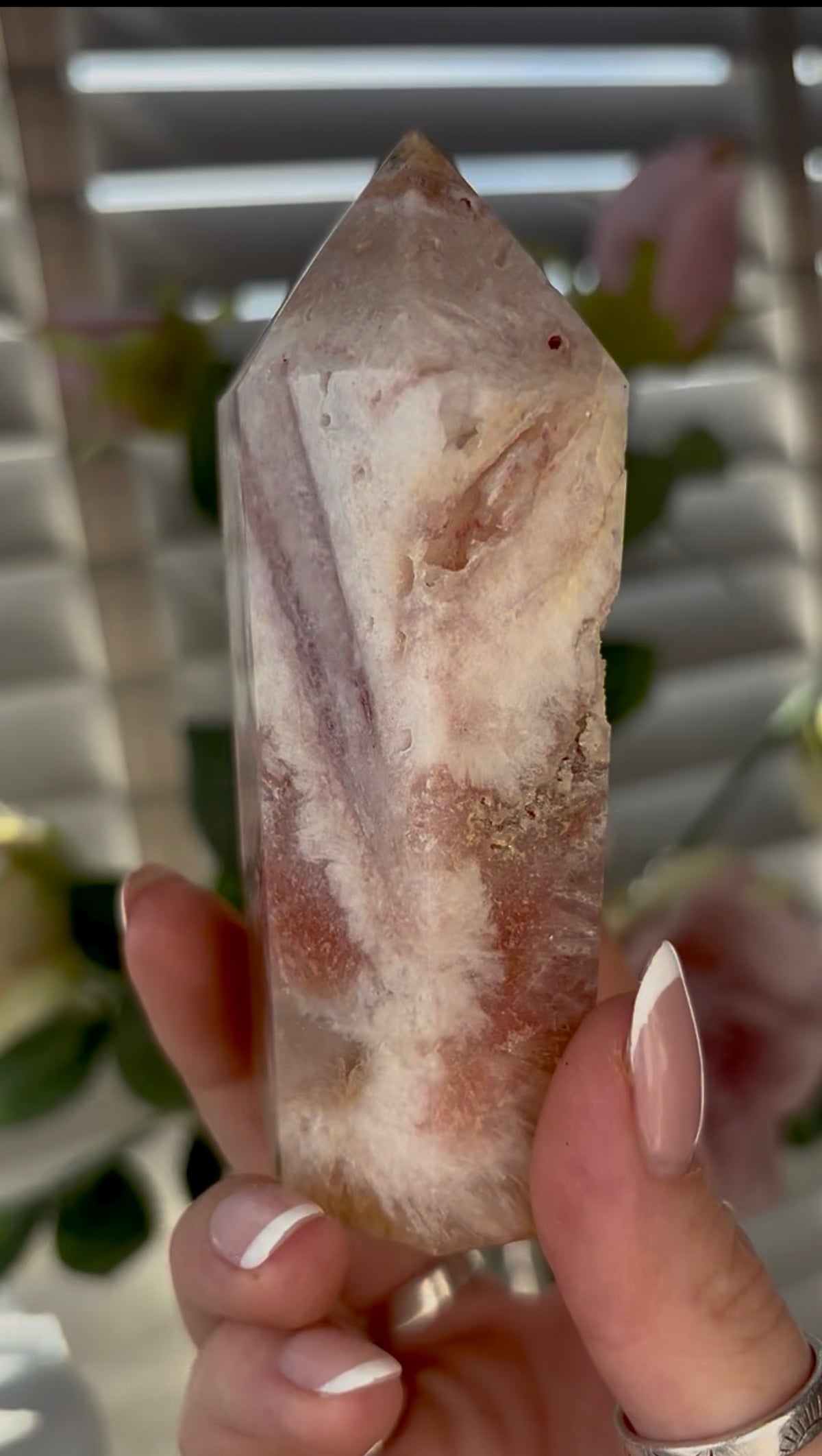 Cute, Pink amethyst tower 10.5cm(h) 5.5(w)