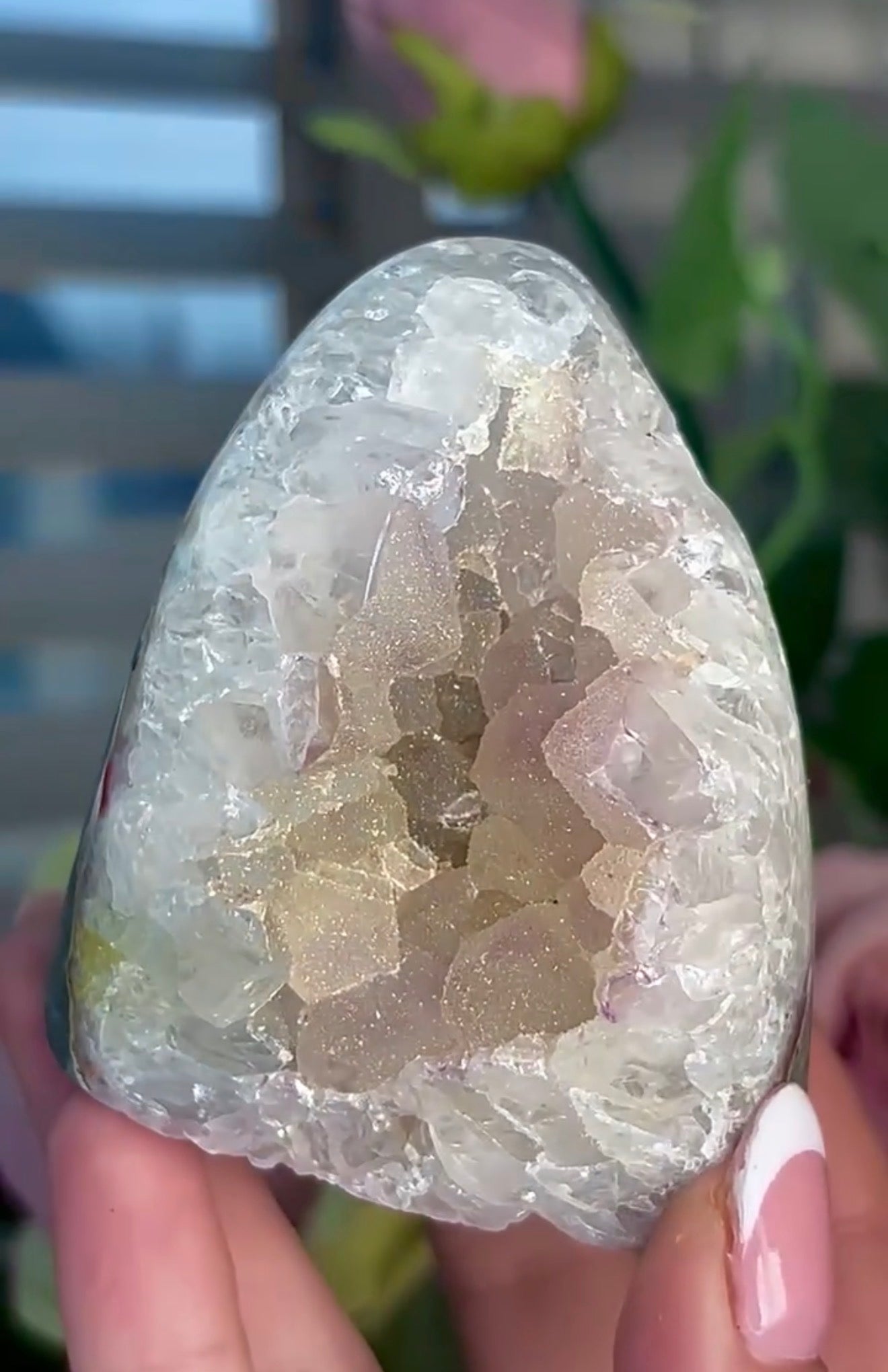 Hugh quality, light Lemon, sugar, Rainbow amethyst cutbase