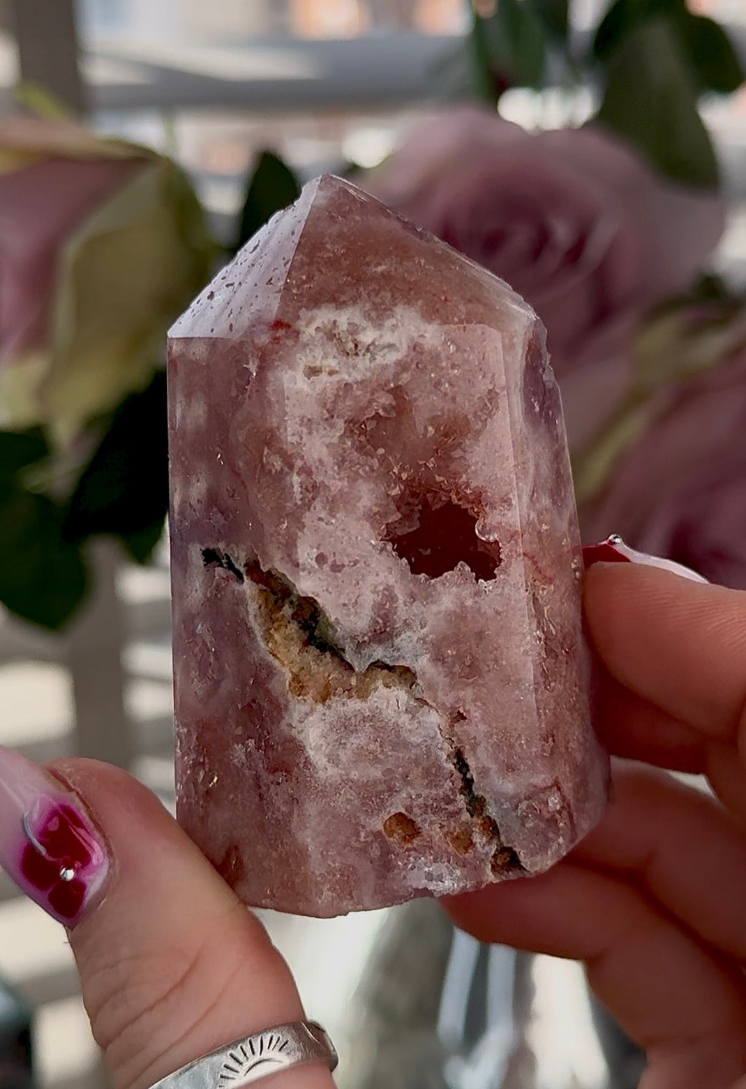 Hq High quality Pink amethyst tower