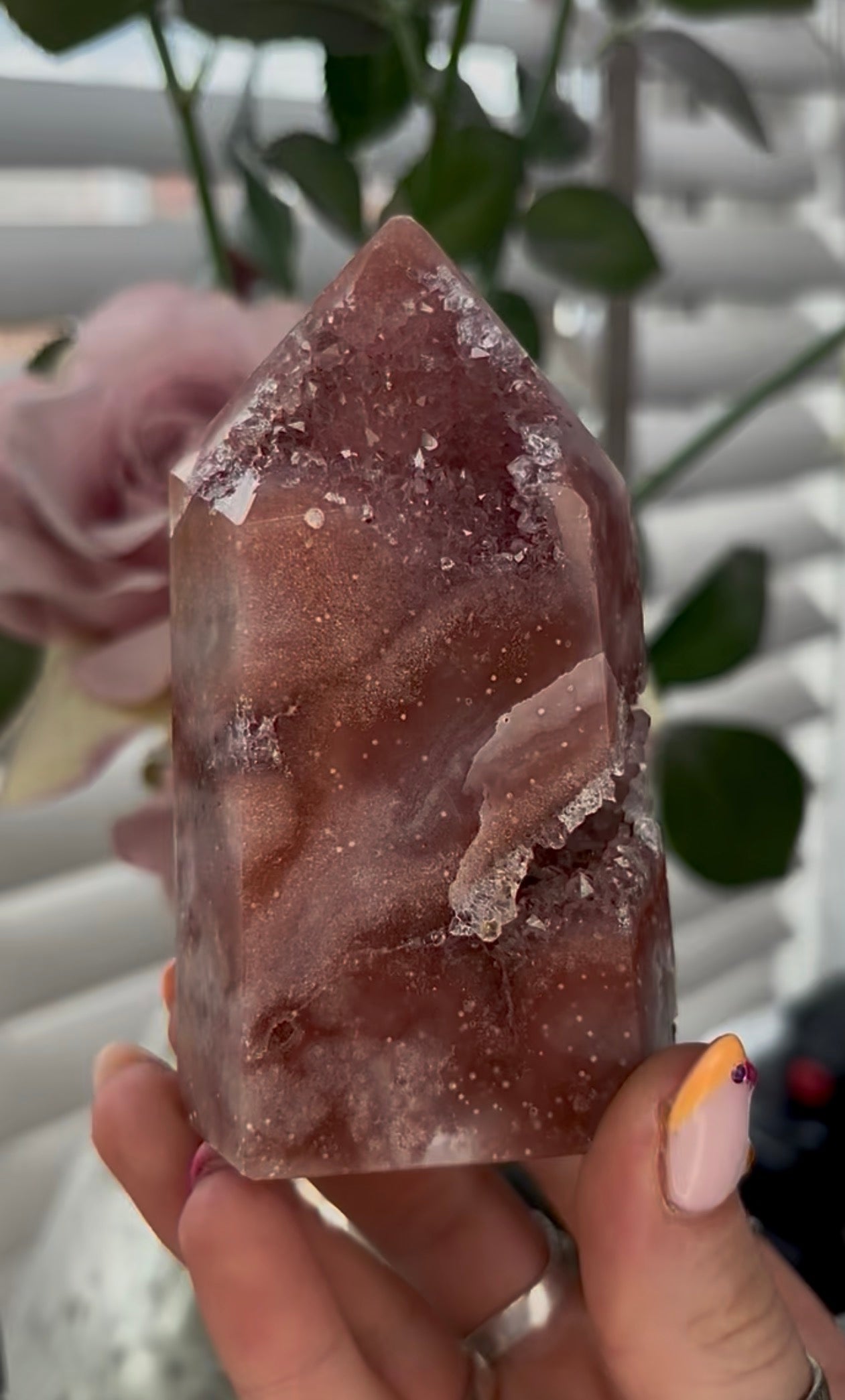 Beautiful, high quality, Pink amethyst tower