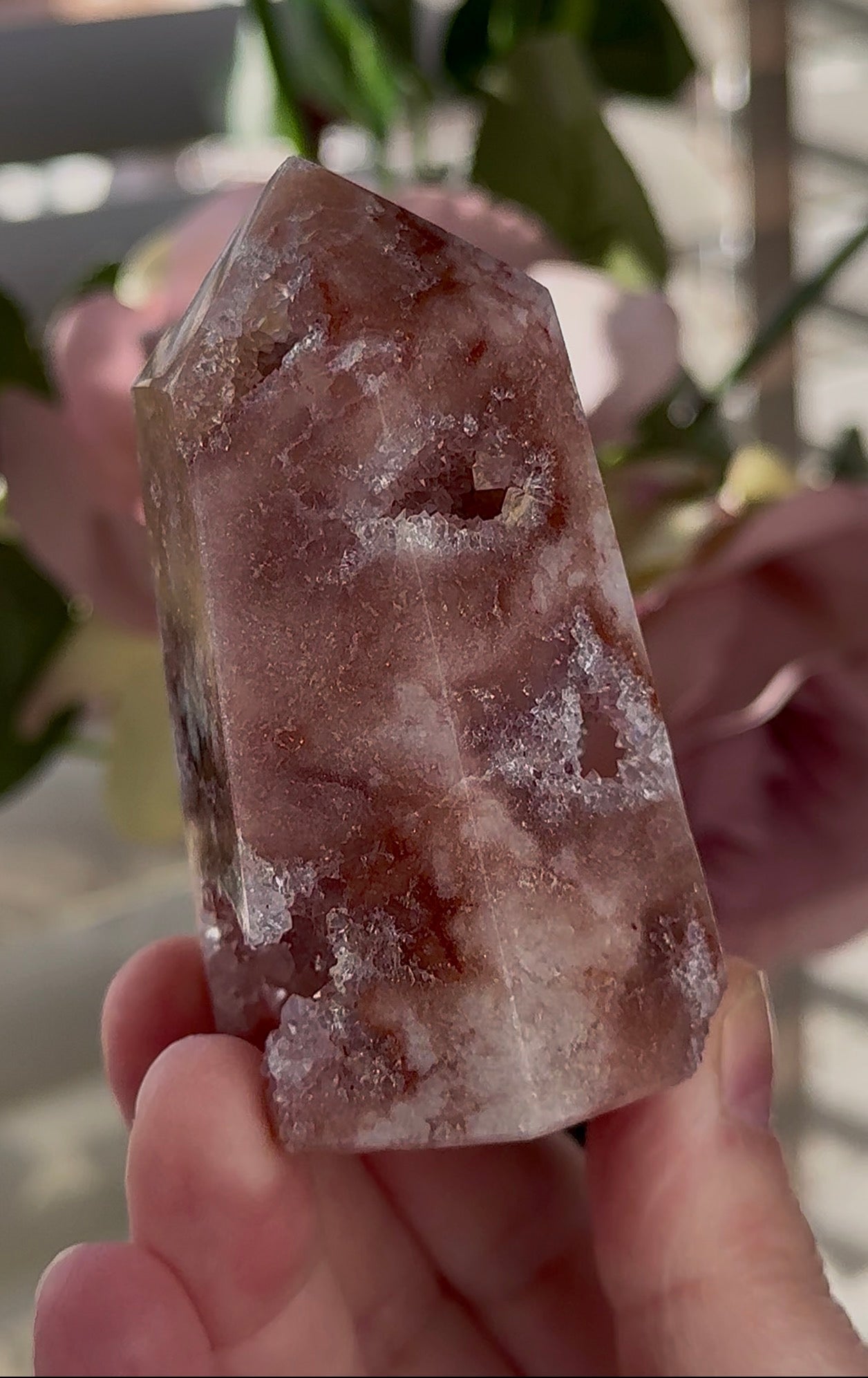 Druzy Pink amethyst tower