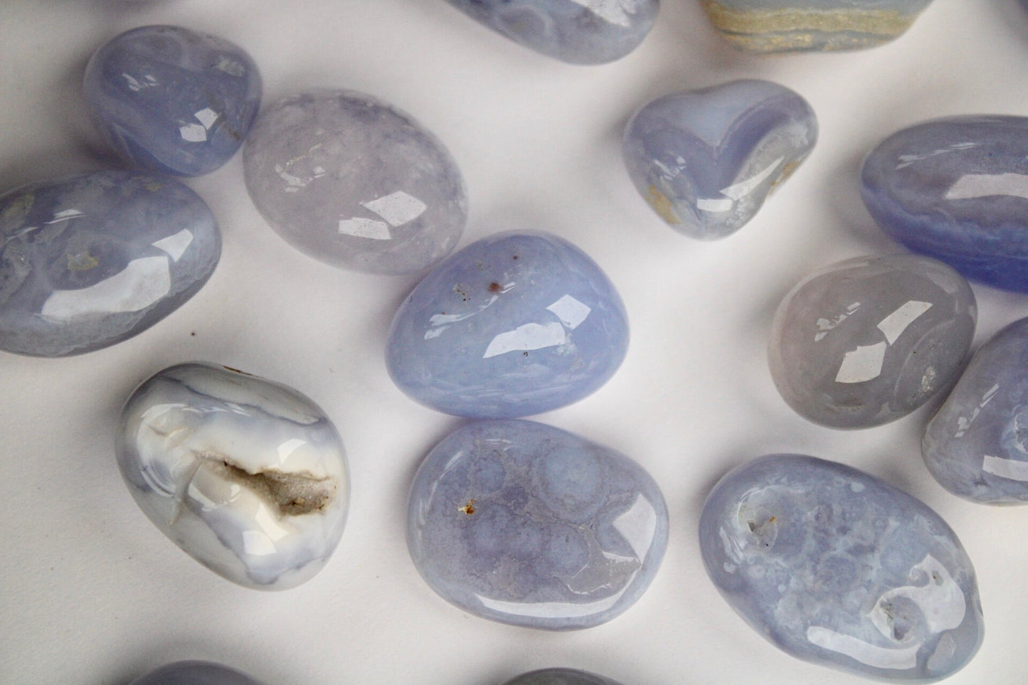 Blue lace agate tumble stone