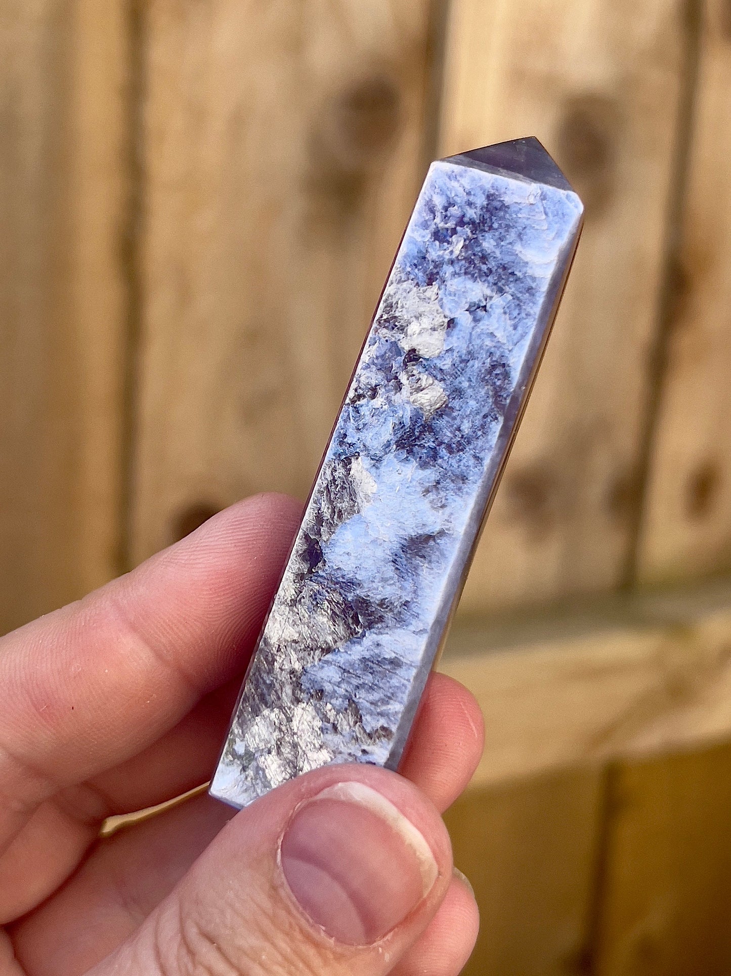 Gemmy lepidolite point