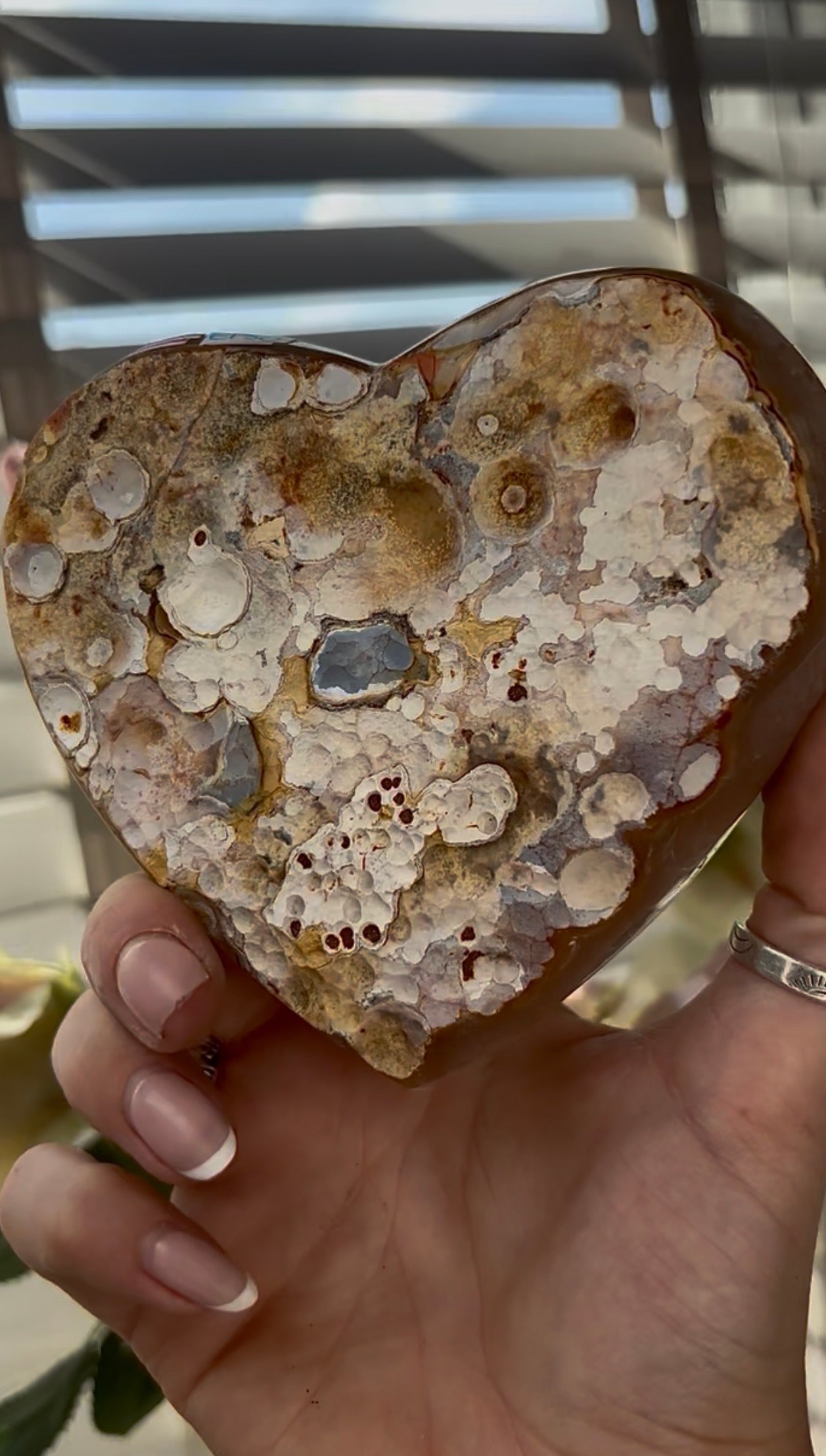 Uruguay, sugar druzy, amethyst heart in lemon tone - comes with stand