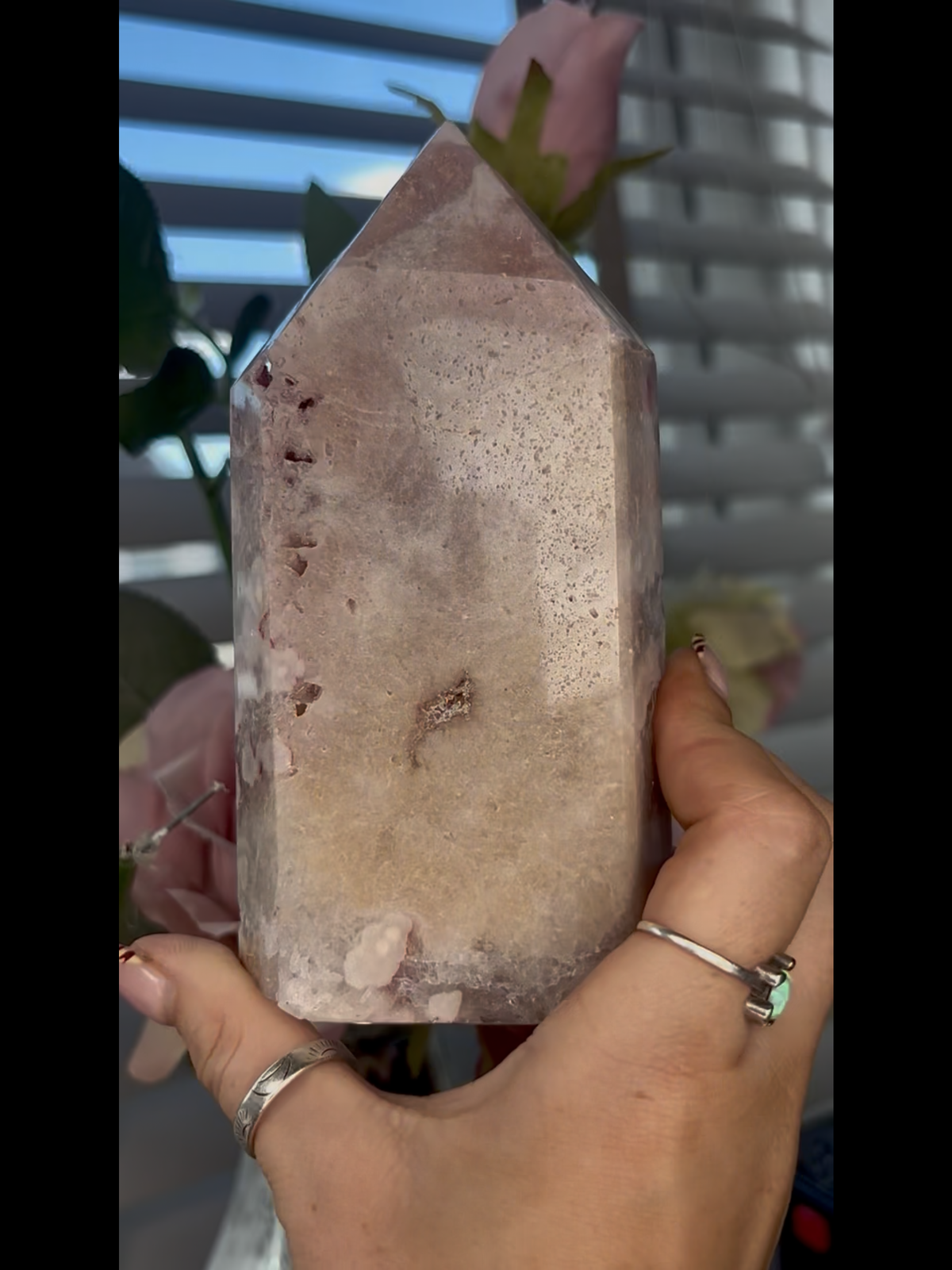 Beautiful, chunky Pink amethyst tower 15cm 615g PAT42