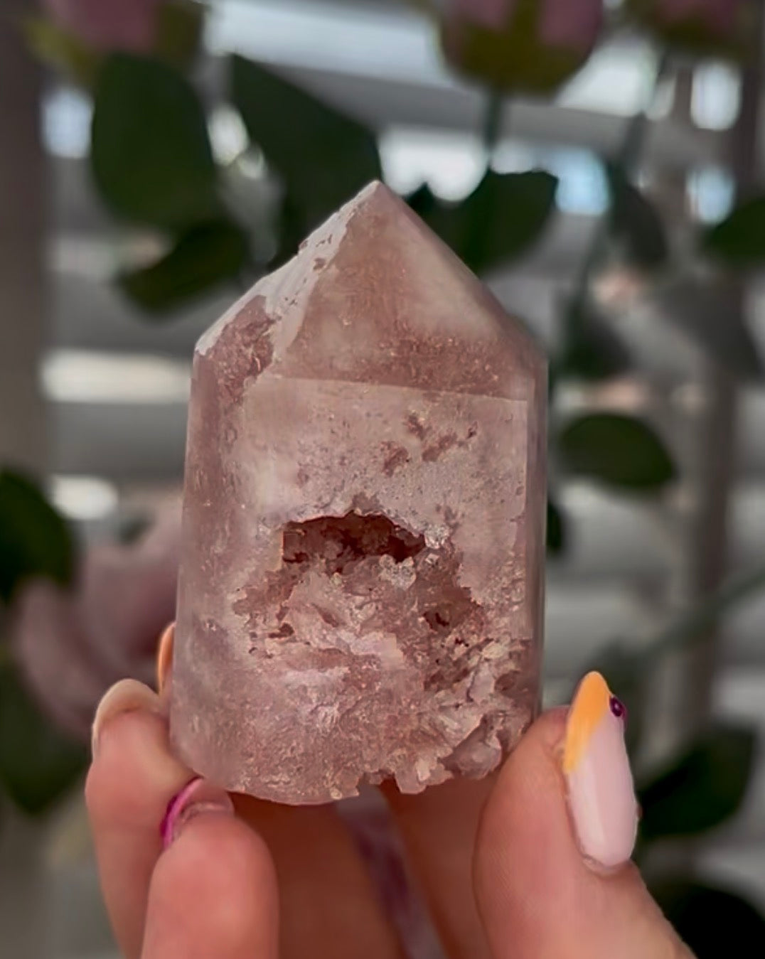 Mini, Beautiful, Pink amethyst tower