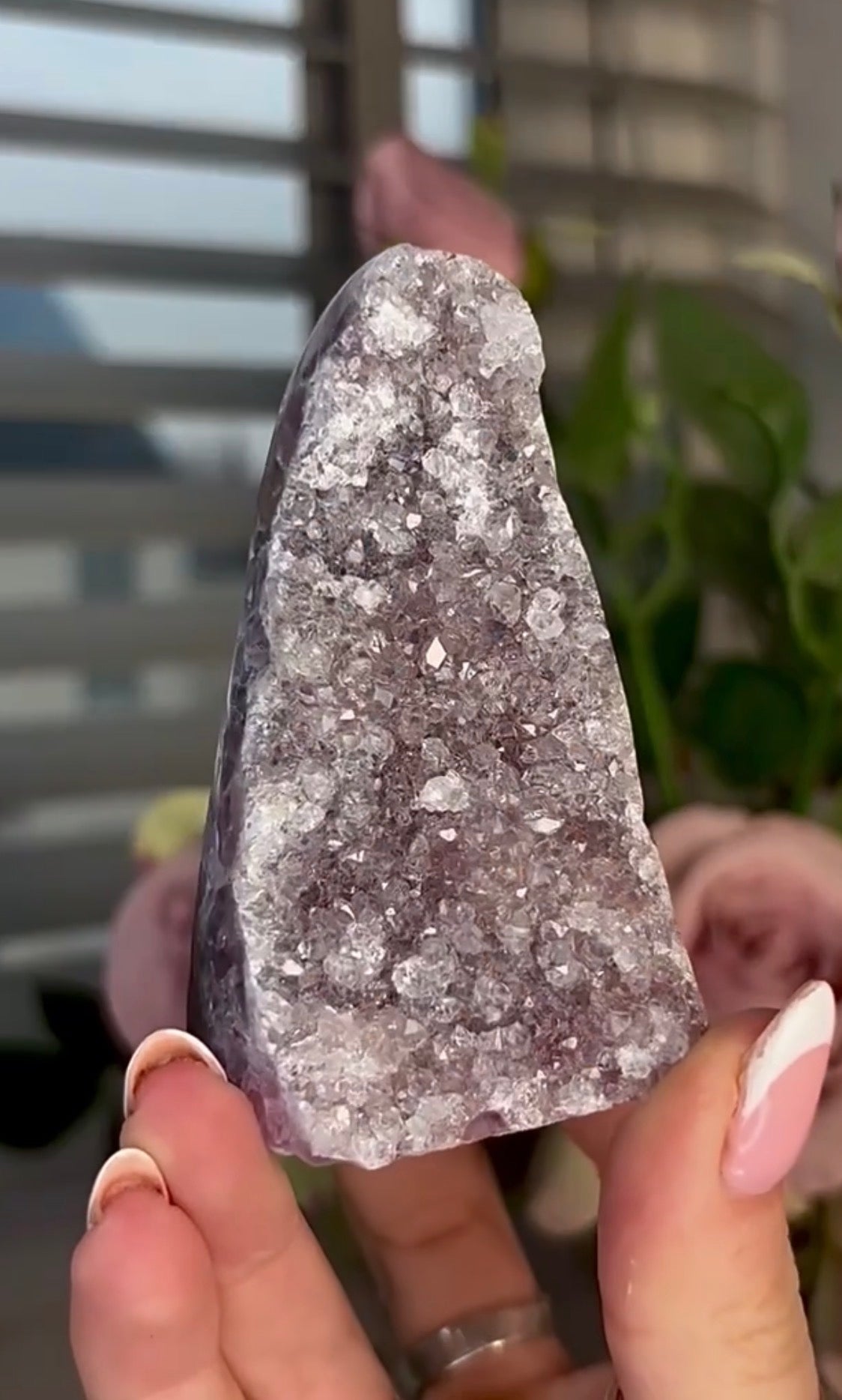 High quality, lilac rainbow amethyst agate cutbase