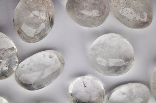 Clear quartz tumble