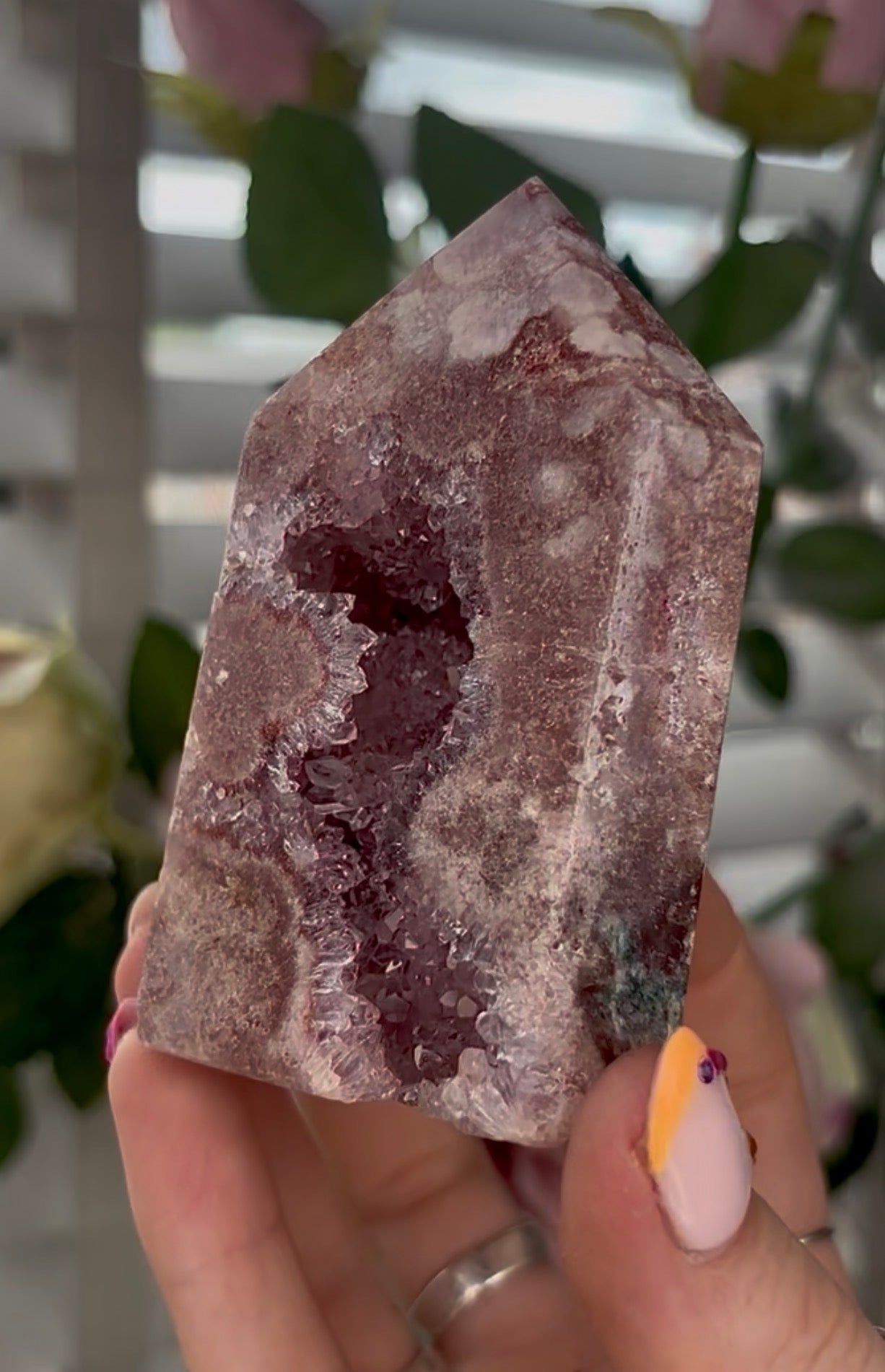 Pretty, Pink amethyst tower
