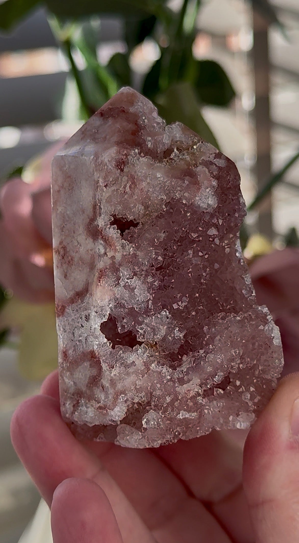 Druzy Pink amethyst tower