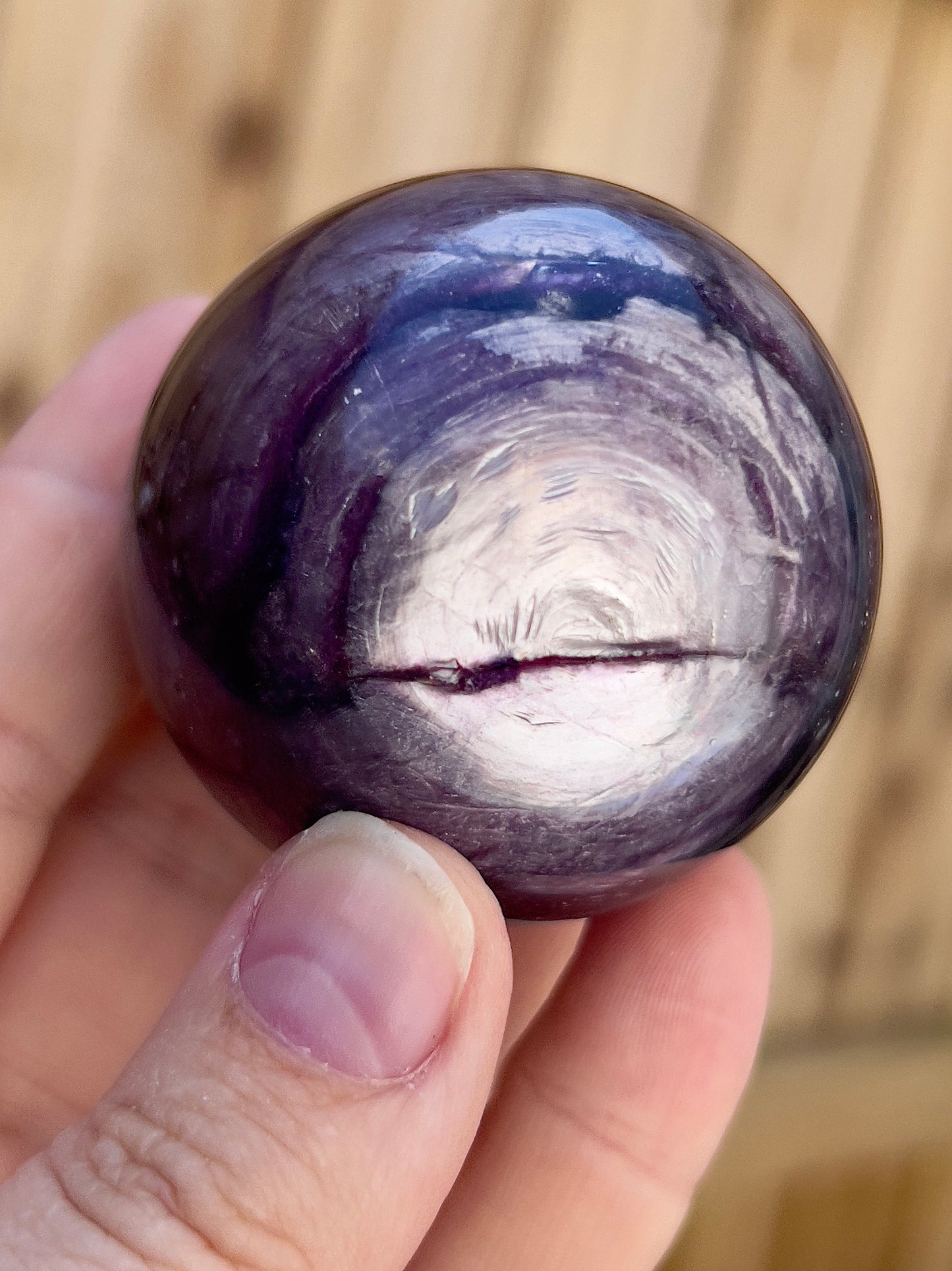 Gemmy lepidolite sphere