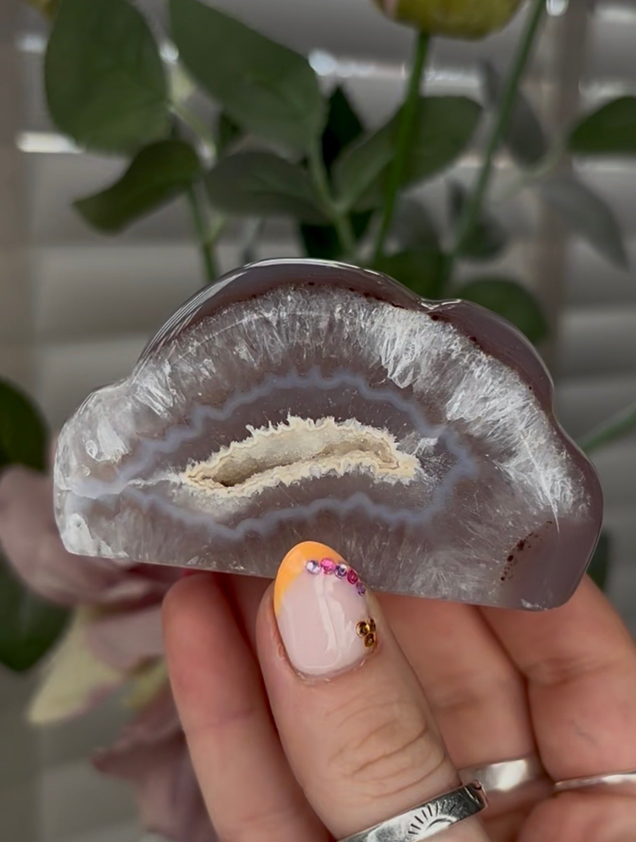 Beautiful, high grade, agate cloud with druzy