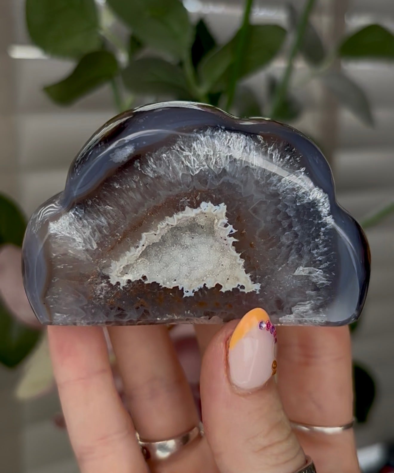 Beautiful, high grade, agate cloud with druzy