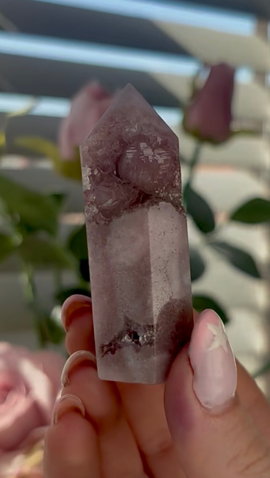 Beautiful, mini Pink amethyst tower