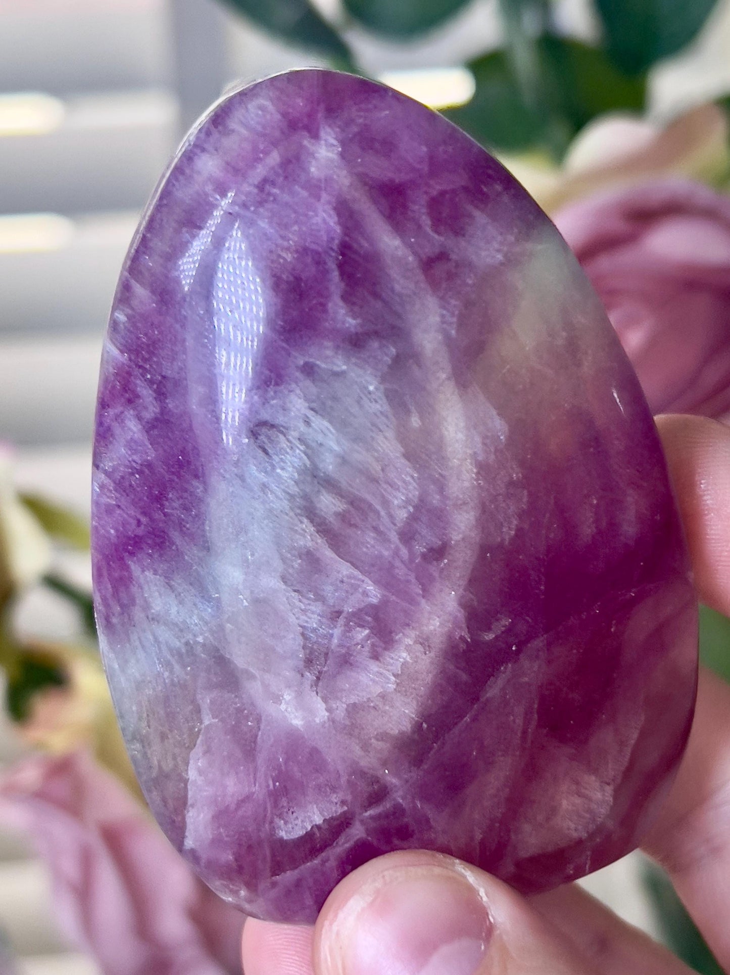 Purple & green watermelon fluorite Freeform 205g