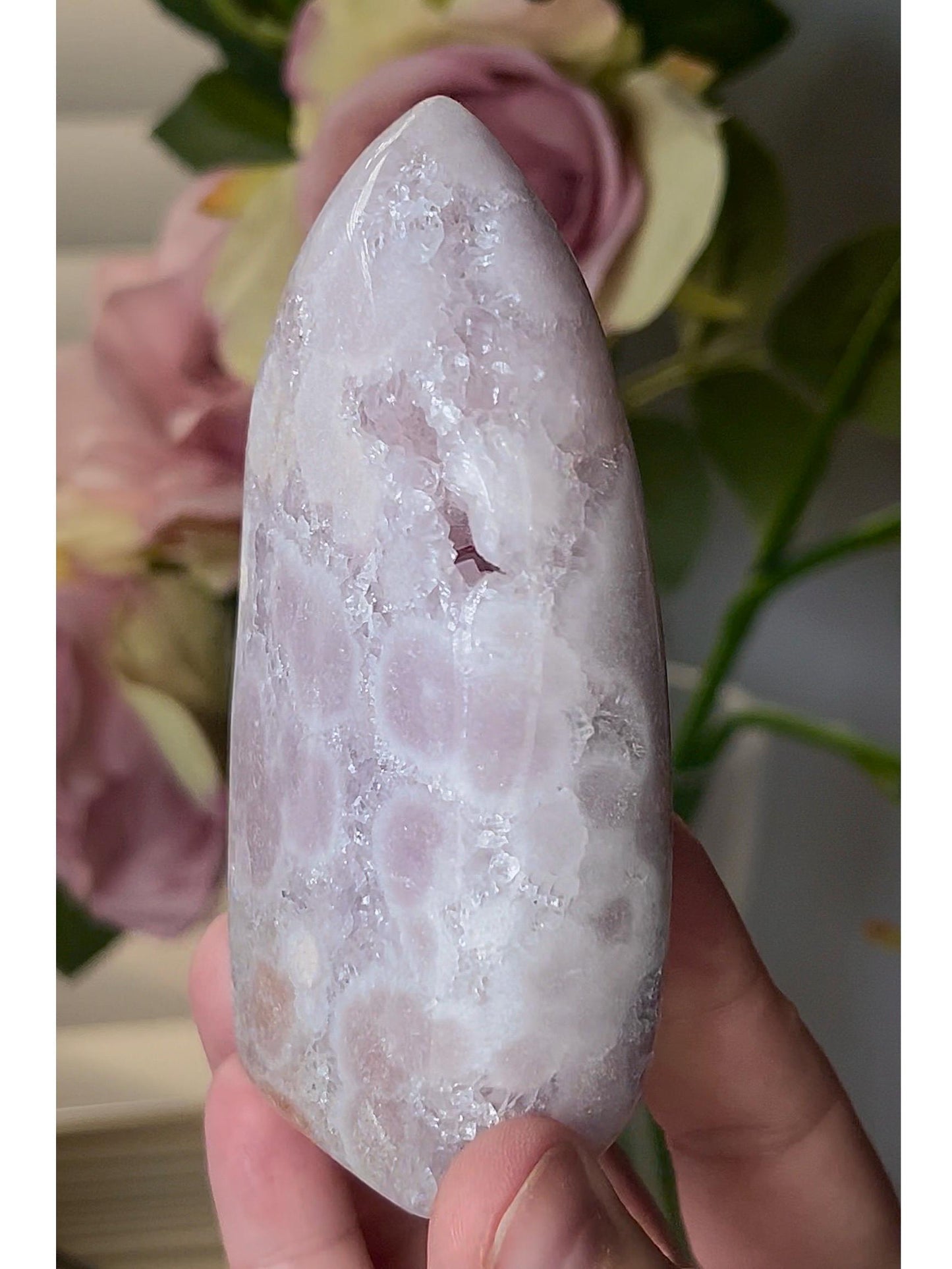 High grade, pink amethyst flame