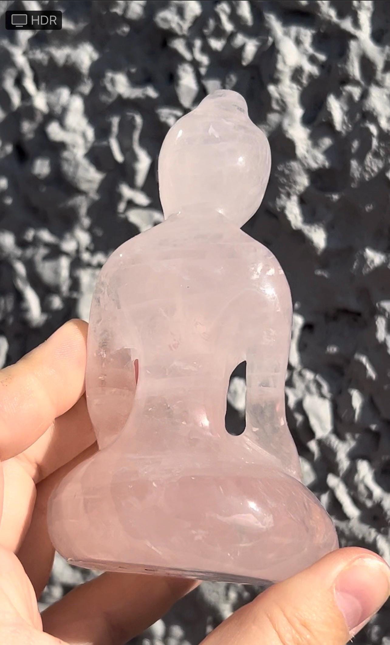 High grade, rose quartz, sitting, yoga lady