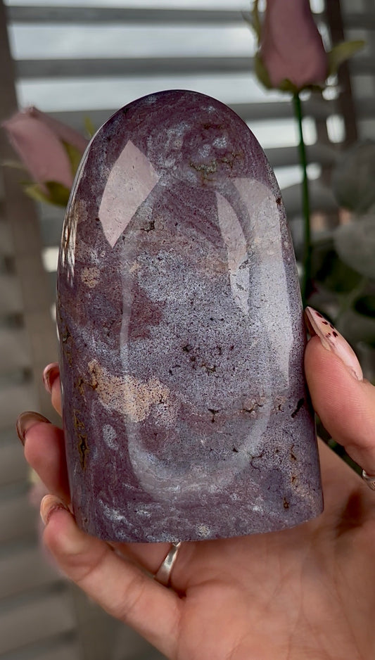 High quality, pastel pink/purple ocean jasper Freeform - 11.2cm(h) by 7cm(w)