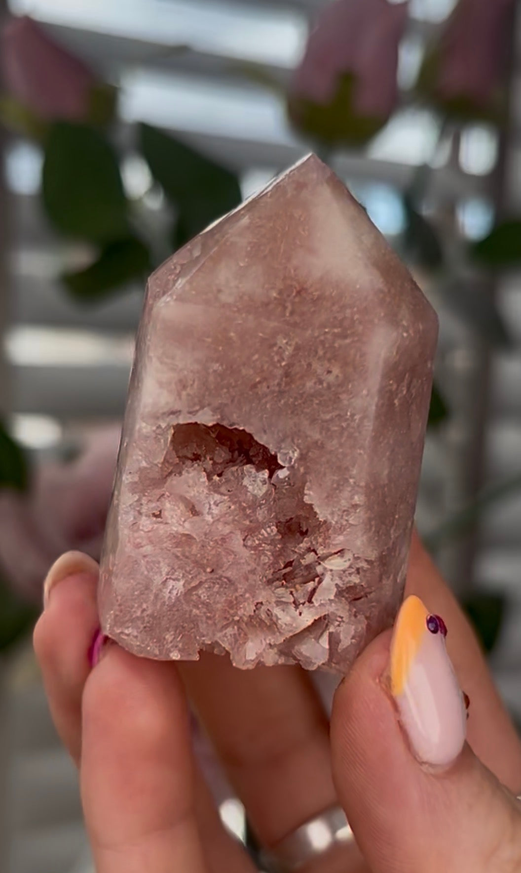 Mini, Beautiful, Pink amethyst tower
