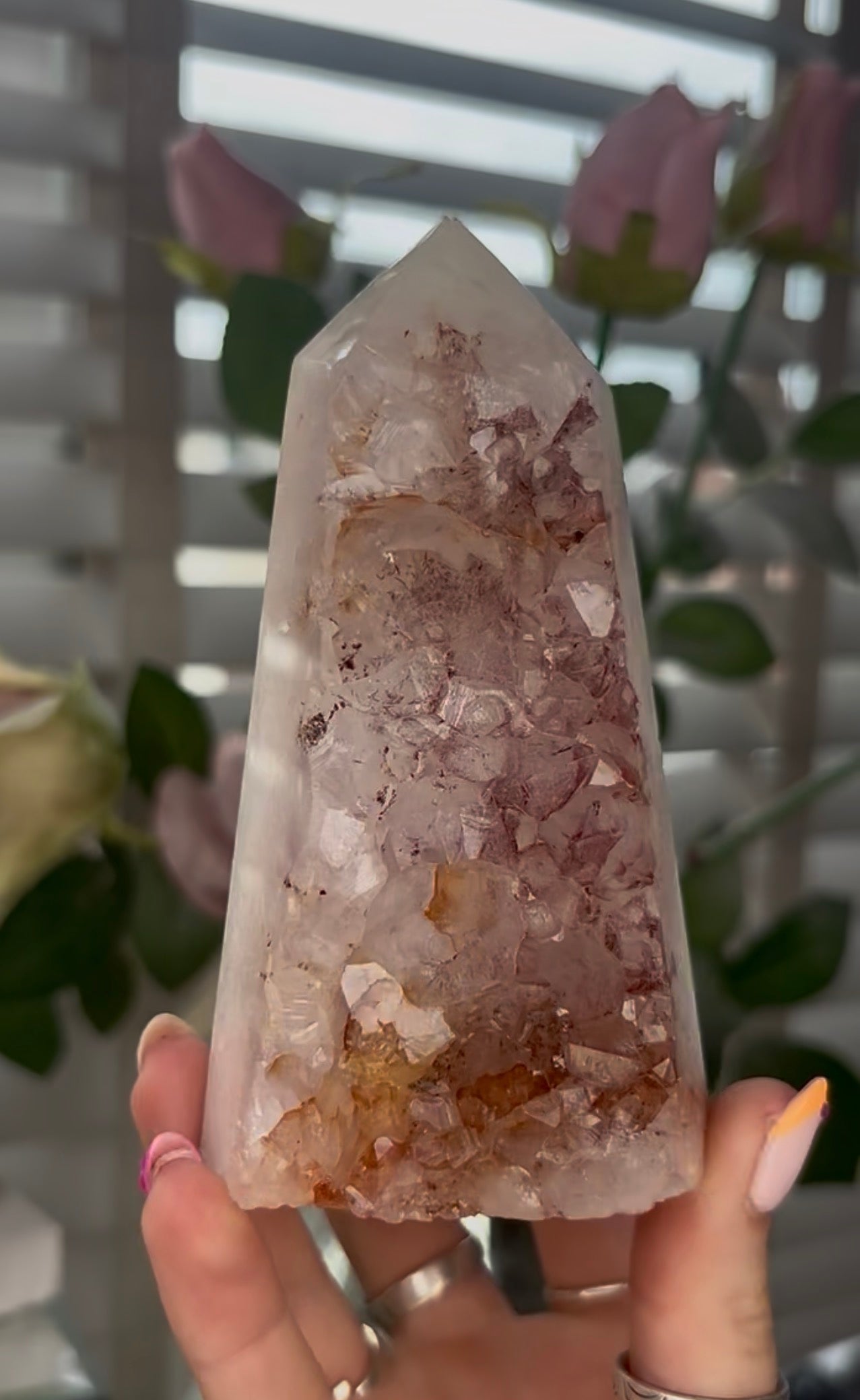 Beautiful, Pink amethyst tower