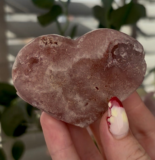 pink amethyst heart - comes with stand 7cm