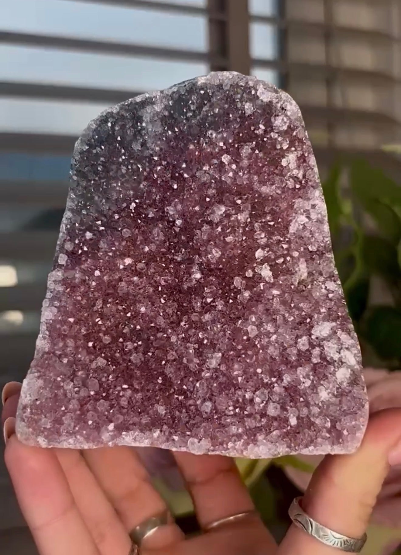 High quality Pink toned amethyst cutbase