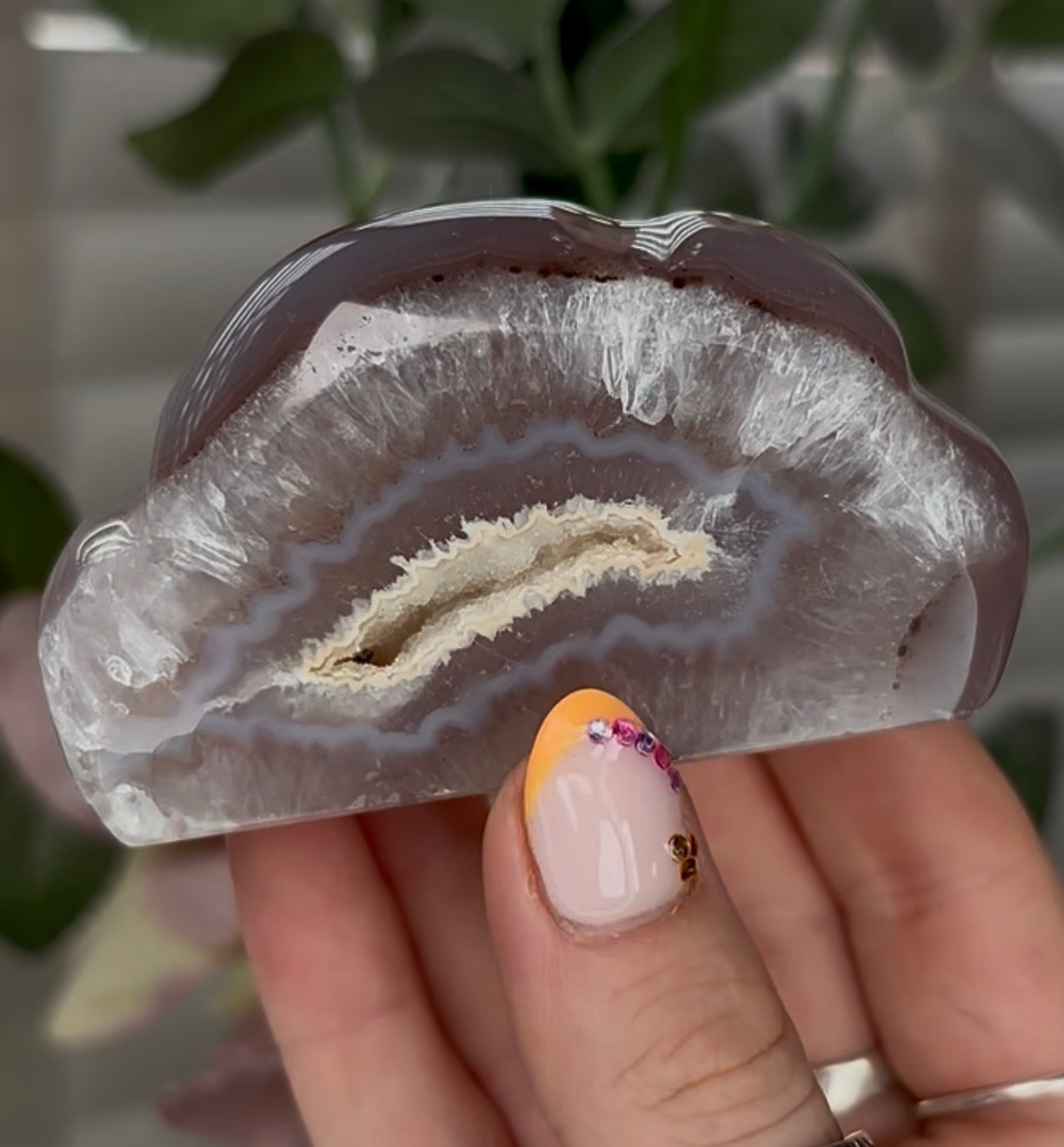 Beautiful, high grade, agate cloud with druzy
