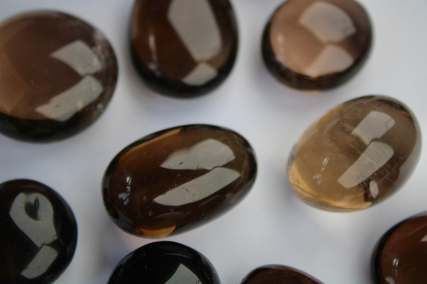 High quality Smokey quartz tumble stones (heat treated)