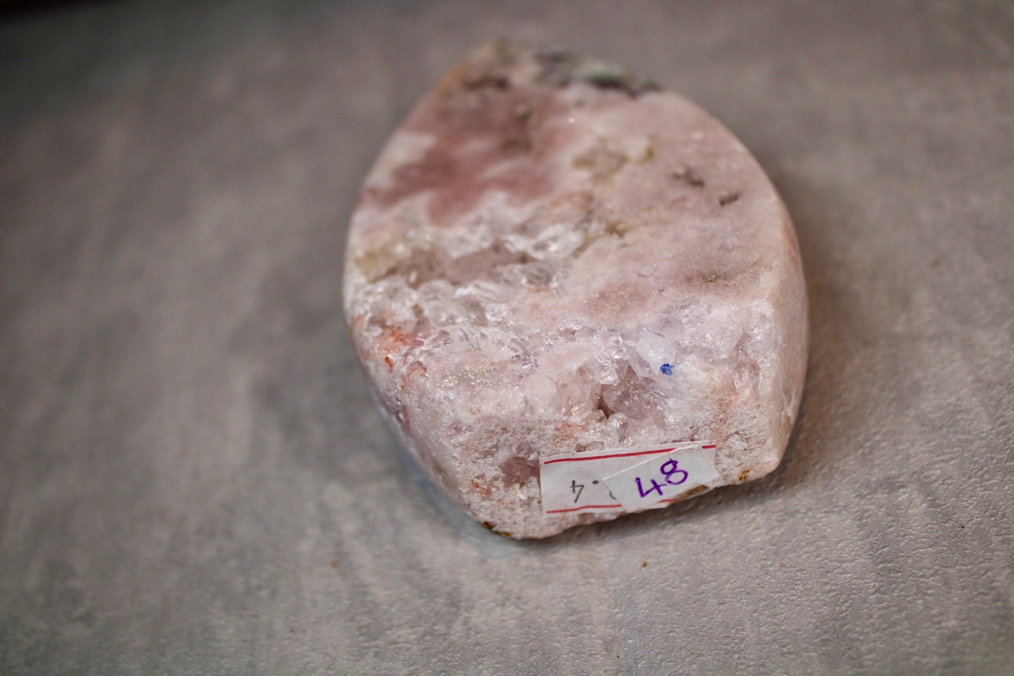 Pink amethyst flame with quartz 290g 10cm(h) 6.5cm(w)