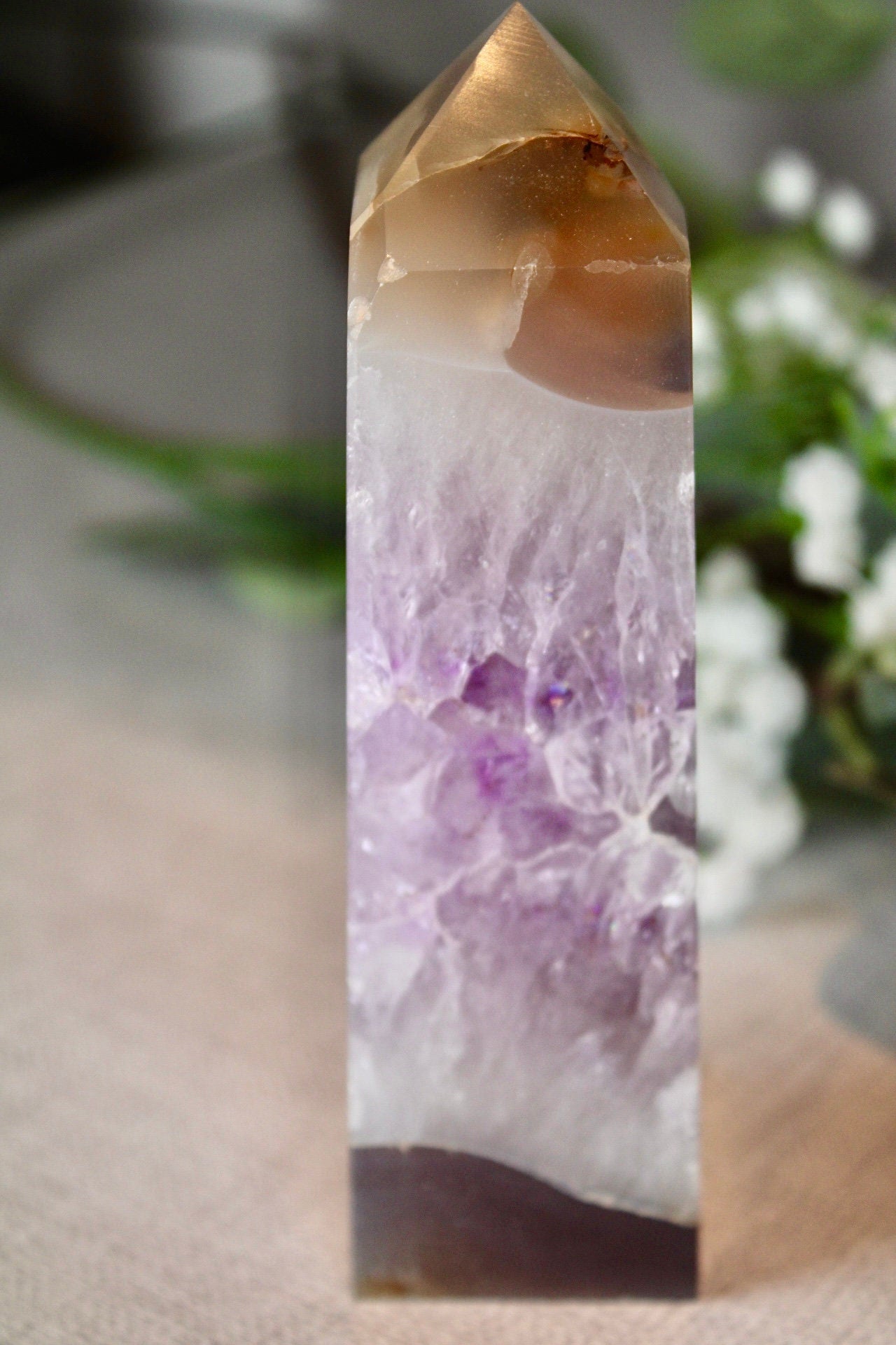Amethyst agate tower