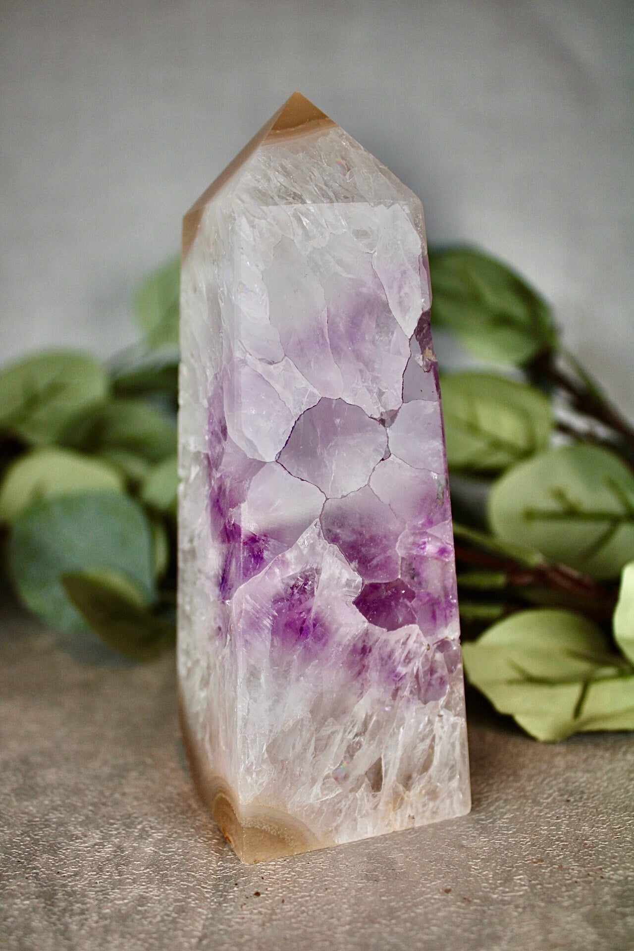 Amethyst agate, 4 sided tower