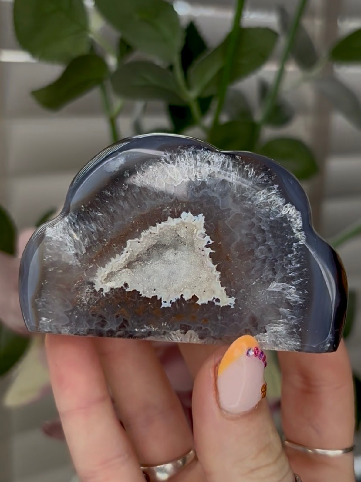 Beautiful, high grade, agate cloud with druzy
